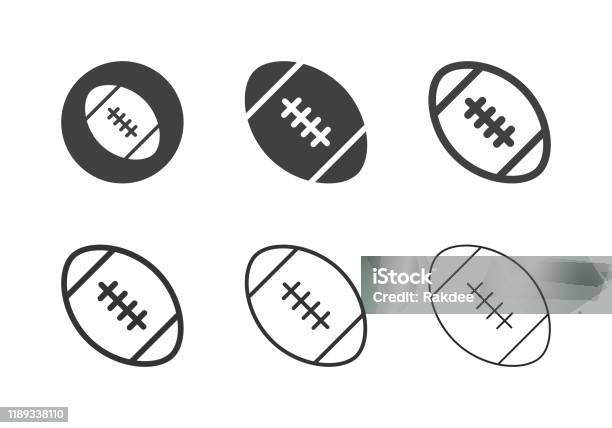 Rugby Ball Icons Multi Series Stock Illustration - Download Image Now - Rugby - Sport, Icon Symbol, Rugby Ball