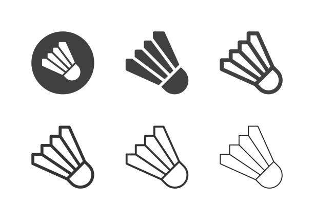 illustrations, cliparts, dessins animés et icônes de badminton shuttlecock icons - série multi - volant de badminton