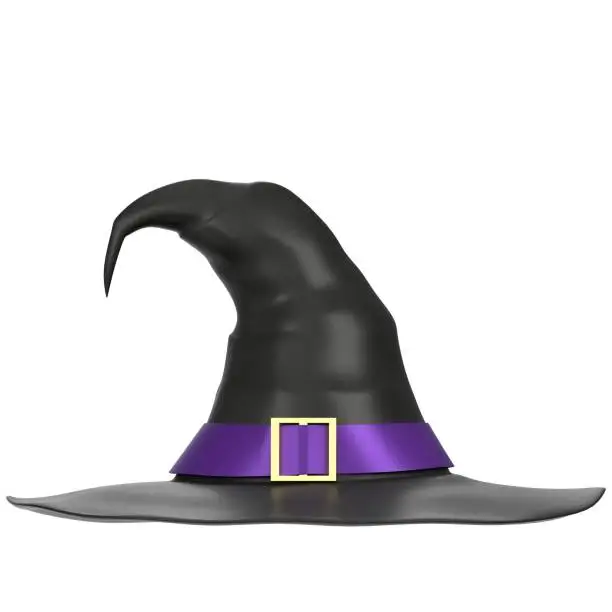 3D rendering illustration of a witch hat