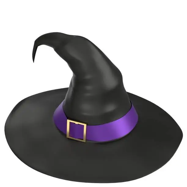 3D rendering illustration of a witch hat