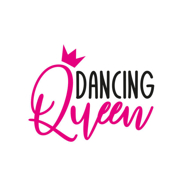 Dancing Queen Text With Crown Stock Illustration - Download Image