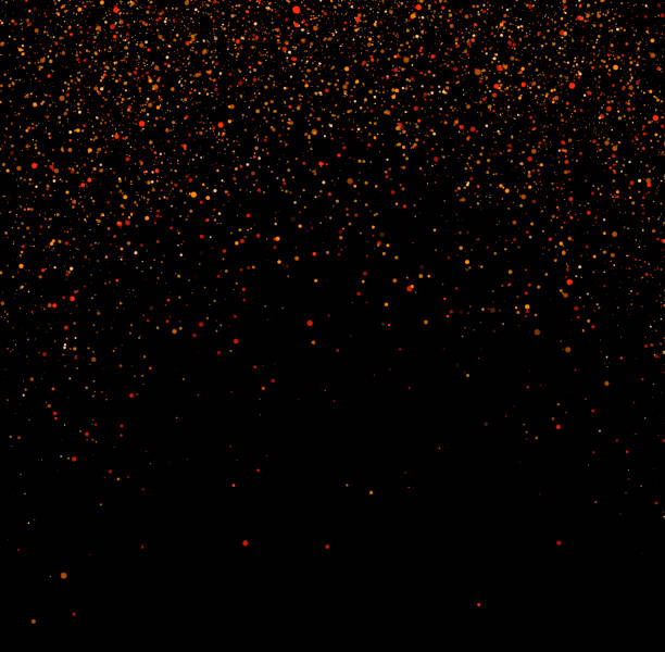 Orangy sparkle background Gold, orange, red glitter falling over black background confetti star shape red yellow stock pictures, royalty-free photos & images