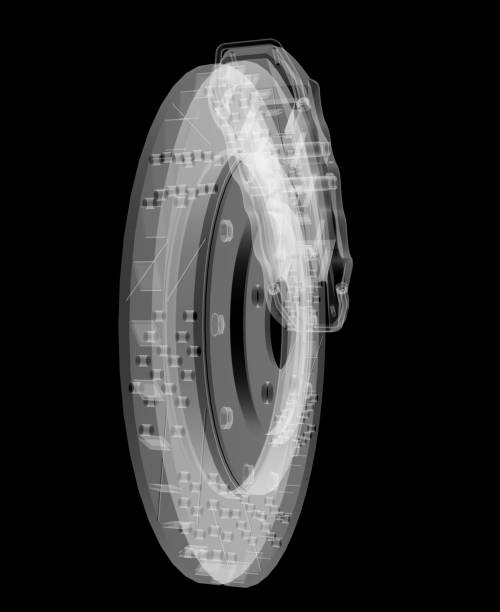 istock Brake disc and pads X-Ray style 1189346067