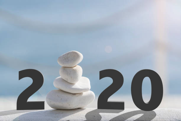 istock Happy new year 2020 with stone. 1189346163