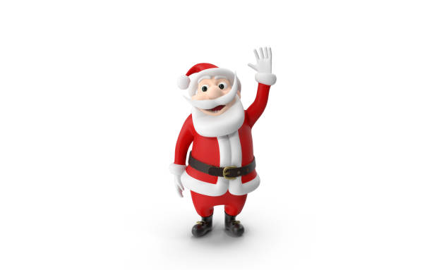 istock Christmas Scene with Santa Against White Background 1189346234