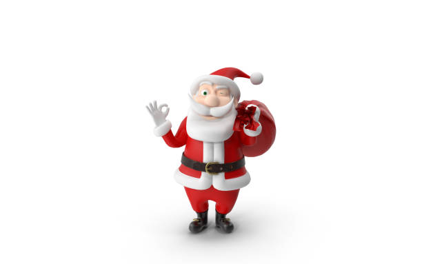 istock Christmas Scene with Santa Against White Background 1189346240