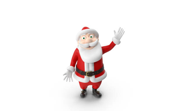 istock Christmas Scene with Santa Against White Background 1189346254