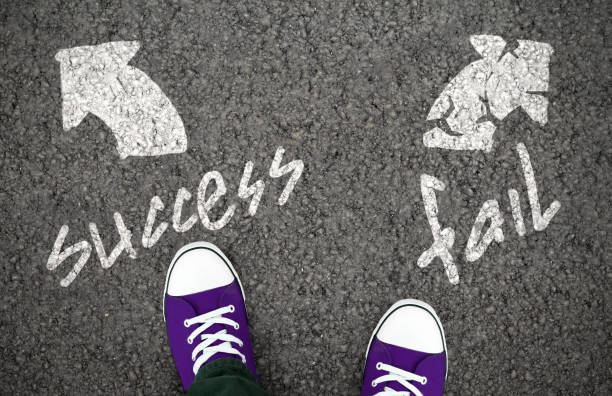 istock Success or fail ways with two drawn arrows 1189346652