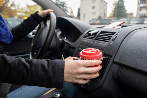 istock Take Away Hot Drink inside the Car view 1189347580