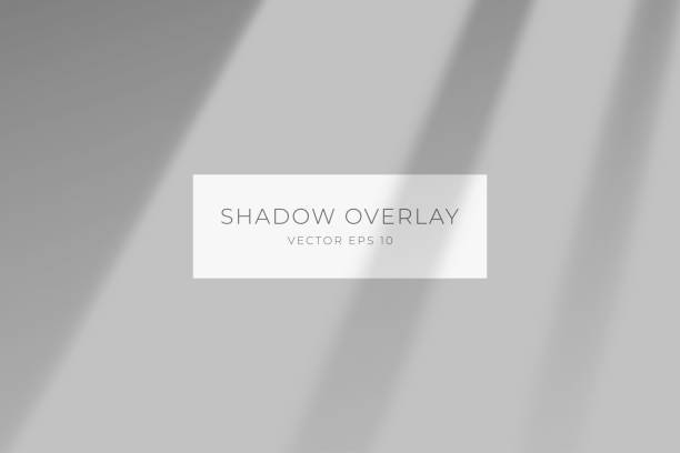 ilustrações de stock, clip art, desenhos animados e ícones de transparent shadow overlay effect for branding. long shadow on flat surface. soft light from the window on the wall. background for your design. vector eps 10. - wall layers