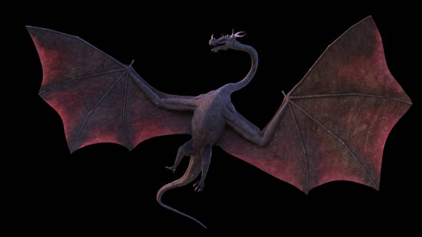 istock dragon, magical creature isolated on black background 1189357539