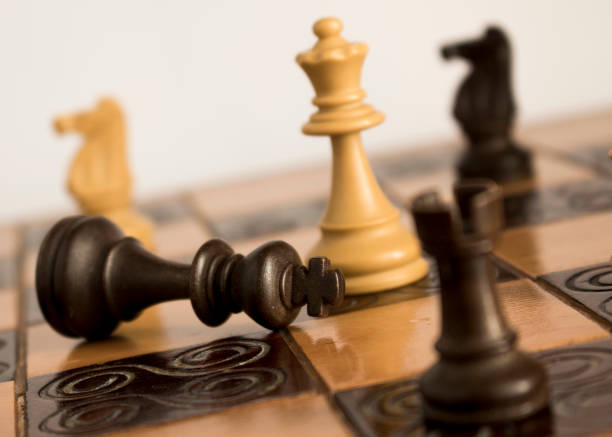 istock Chess photographed on a chessboard 1189359868