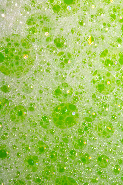 istock Close Up of Bath Water Bubbles Foam For Background In Green 1189365534