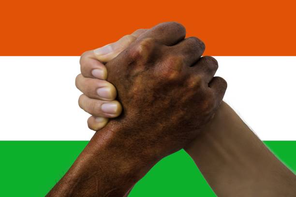 istock Niger flag, intergration of a multicultural group of young people 1189369708