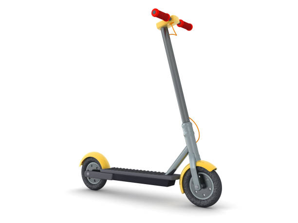 istock 3D Rendering of a yellow and grey scooter 1189369754