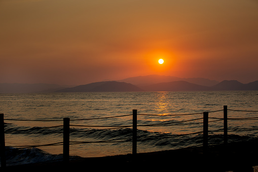 View on sunset landscape.