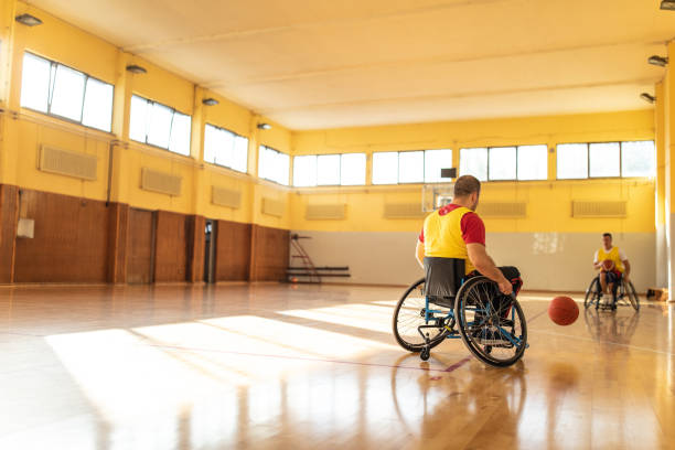 istock Wheelchair basketball players getting ready for a friendly match 1189372673