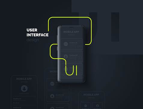 User Interface Mobile Phone With Page Layout For Mobile Application ...