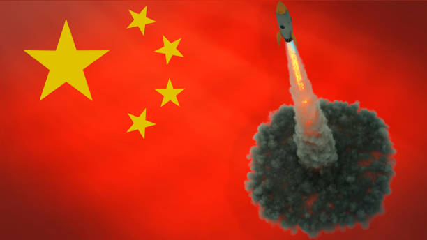 istock Rocket launch against the background of the China flag. 3D rendering 1189377238