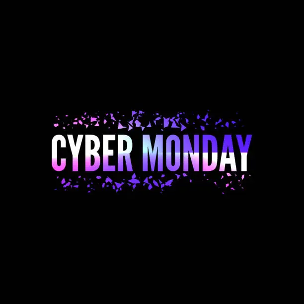 Vector illustration of Cyber Monday with tech circuit board.