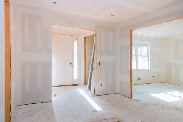 Interior construction of housing project with door installed Interior construction of housing project with door installed construction materials metal molding stock pictures, royalty-free photos & images