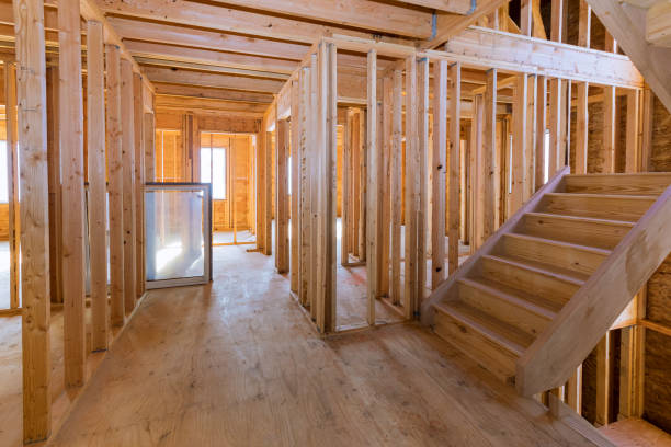 istock Framing beam of new house under construction home framing 1189384149