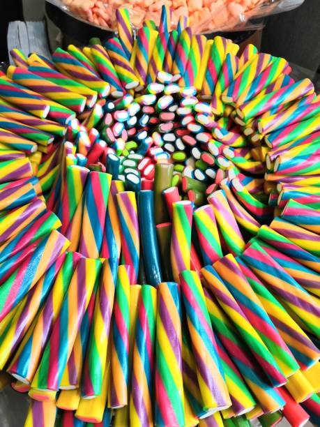 istock Multicolored background made of various colorful candies. Space for text, party, candy bar, childhood 1189384665