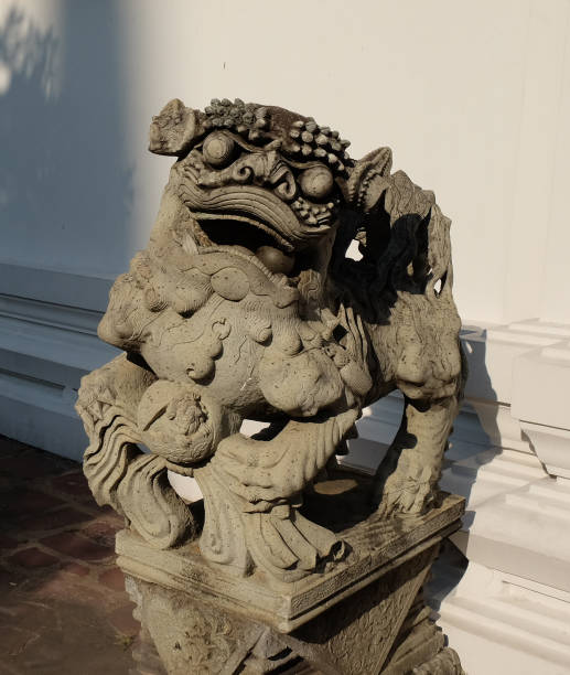 istock Ancient stone decorative sculpture of a mythical creature. 1189386315