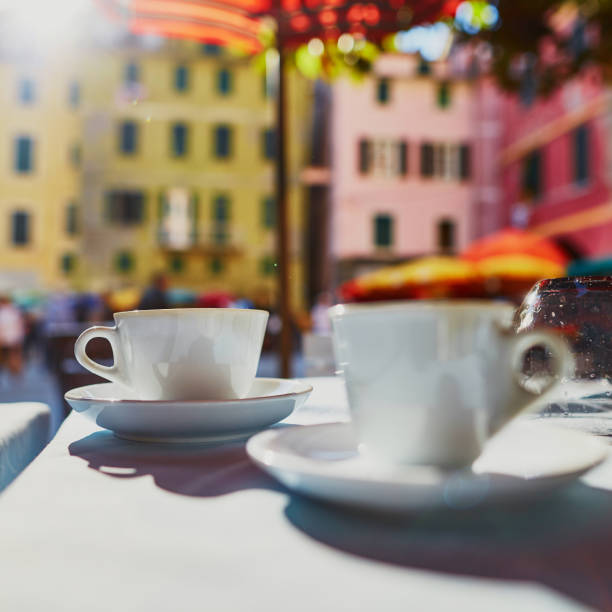 istock Coffee cups in cafe in Vernazza 1189387989