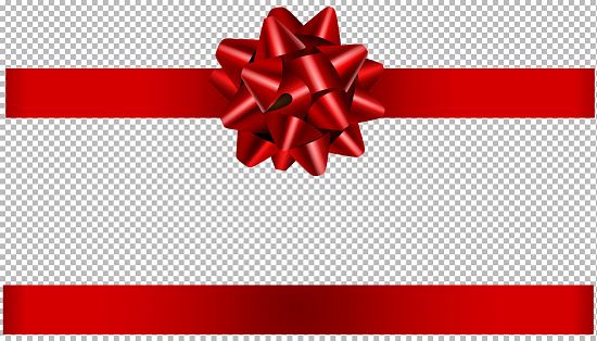 red bow and ribbon illustration for christmas and birthday decorations vector