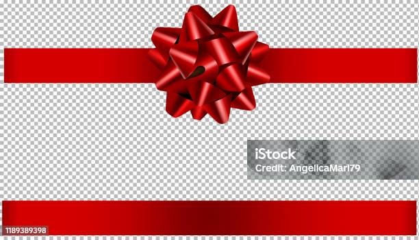 Red Bow And Ribbon Illustration For Christmas And Birthday Decorations Stock Illustration - Download Image Now