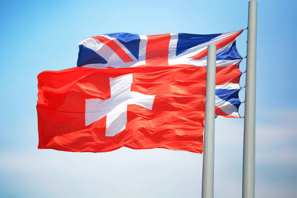 istock Flags of Switzerland and Great Britain 1189392217