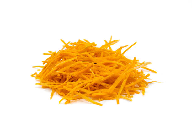 istock Carrot strips raw food isolated on white background 1189398047