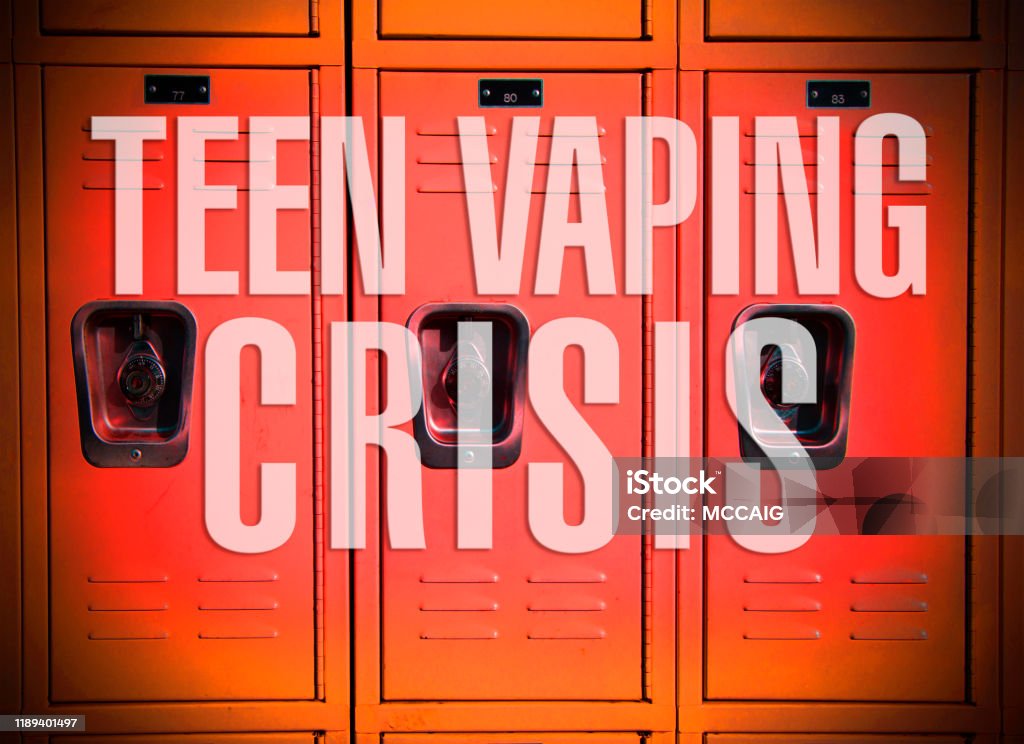 Teen Vaping Teen Vaping Crisis Electronic Cigarette Stock Photo