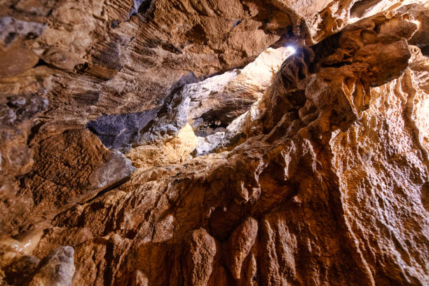 istock Limestone in underground caves frequented by speleologists 1189401909