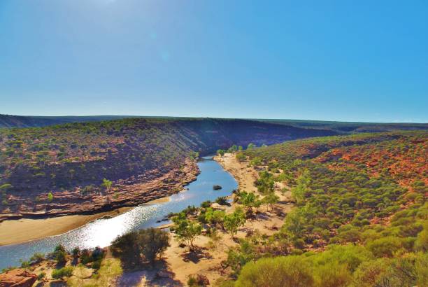 Beautiful Sunrise, sky, clouds and gorge in Kalbarri, Western Australia