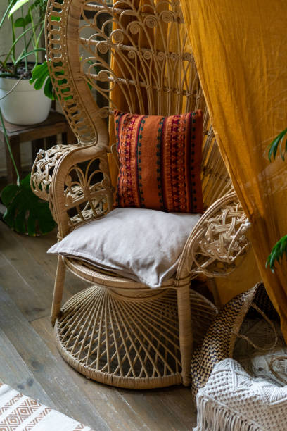istock Cozy house with room in boho style interior 1189414082