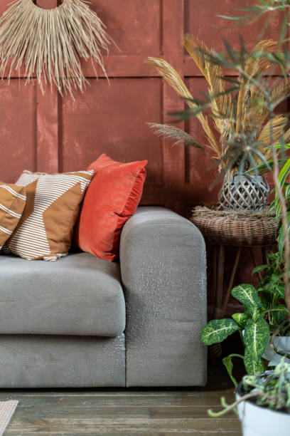 istock Cozy house with room in boho style interior 1189414109