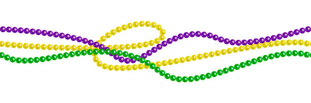Mardi gras beads isolated