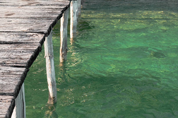 Jetty On Tropical Water stock photo
