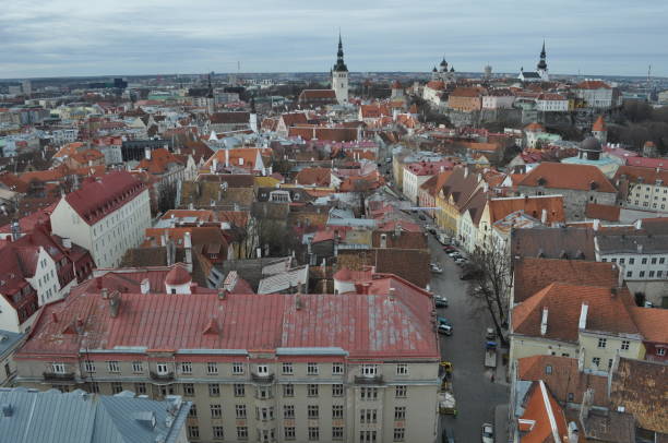 istock Panoramic view of old historic centre in Tallin 1189427160