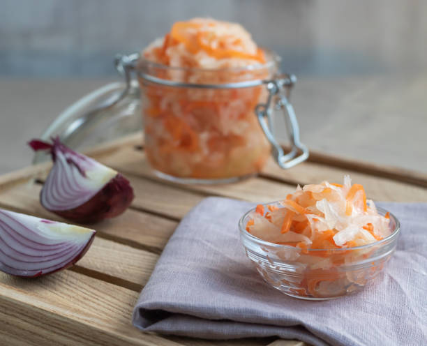 istock Sauerkraut with carrots - is a fermented vegetables. 1189429921