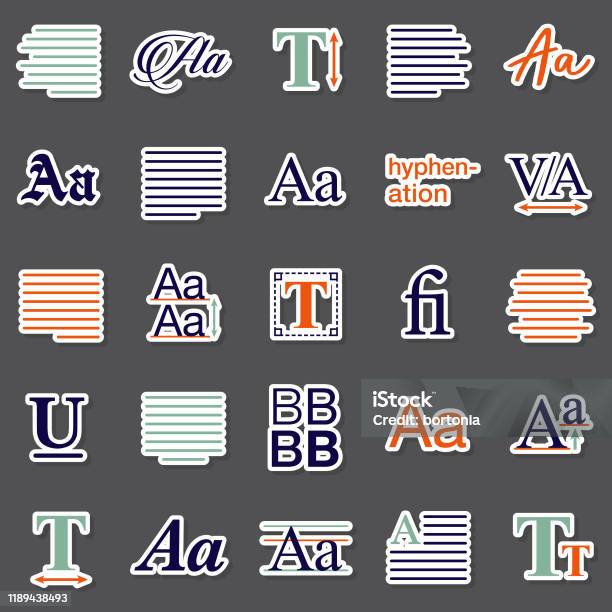 Sticker Over Typography Typography Sticker Set Stock Illustration - Download Image Now ...