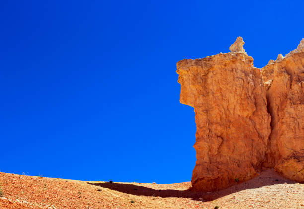 The typical red rock and desert landscape at Bryce Canyon National Park, Utah.