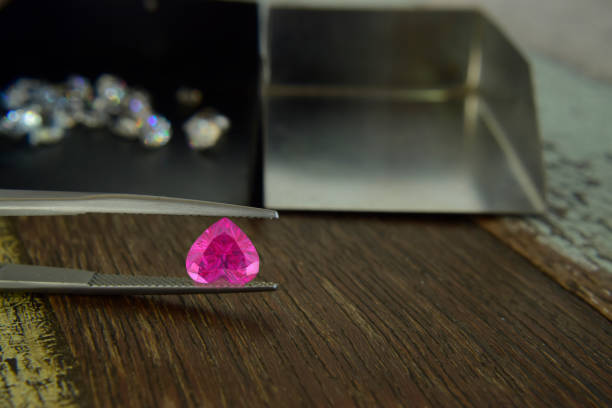 istock Heart shaped pink color diamond in thailand 1189440891