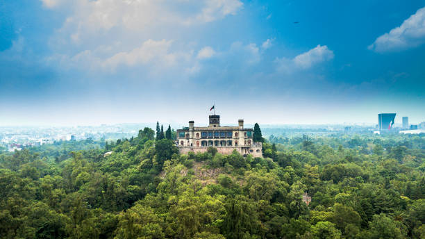 aerial view of mexico city, chapultepec - panoramic international landmark national landmark famous place imagens e fotografias de stock