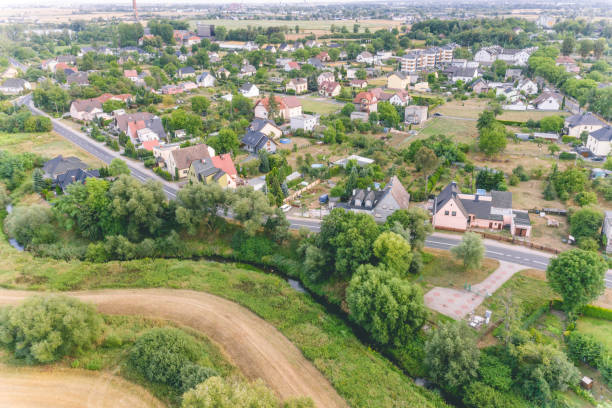 istock Aerial view of the small town 1189446113