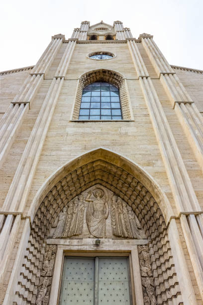 Genoa, Liguria, Italy - September 10, 2019: Facade of San Teodoro church in Genoa, Italy