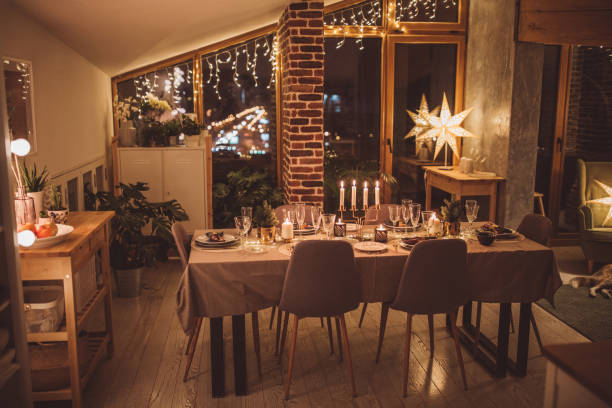 自宅でクリスマスの準備ができて - decoration candle ornate composition ストックフォトと画像