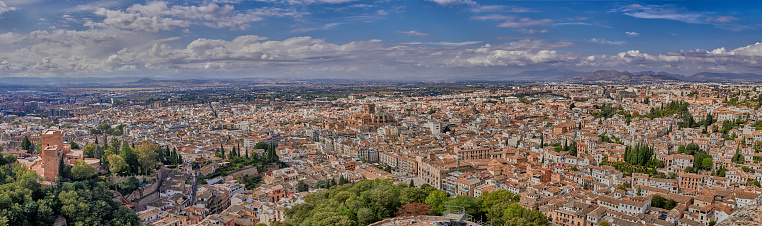 Huge panoramic view of Granada, Spain
